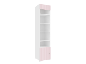 Алиса ПМ-332.21 исп.3 Шкаф комбинированный (с 1 дверью и карнизом) (Розовая/белая)(2020*441*460)