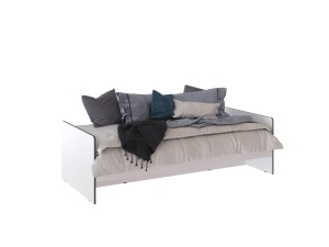 Спальня Асцелла Кровать 0,9 белый/графит серый