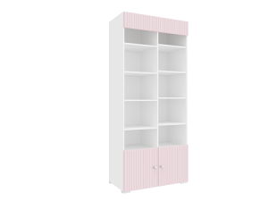 Алиса ПМ-332.22 исп.2 Шкаф комбинированный (с 2 дверьми и карнизом) (Розовая/белая)(2020*881*460)